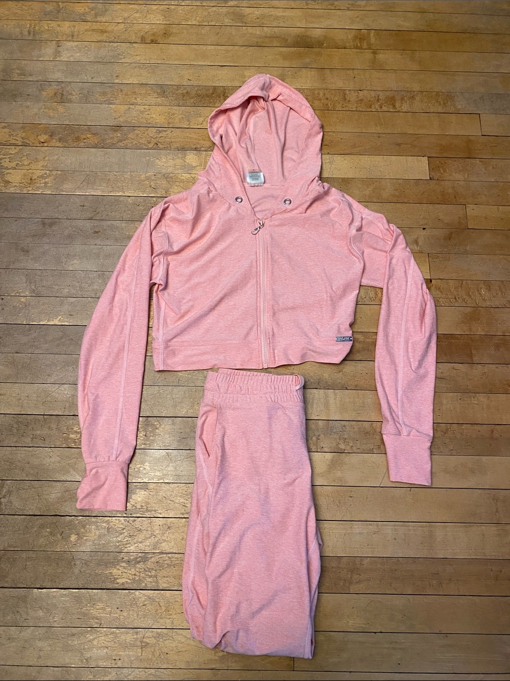 Bombshell Sportswear Pink Women’s Cropped Zip Hoodie & Lounge Pants Set
